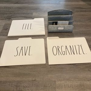 Rae dunn letters organizer and 6 file folders